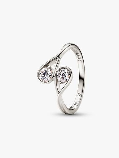FINAL SALE - Pandora Infinite 14k White Gold Double Lab-grown Diamond Ring - Image 2