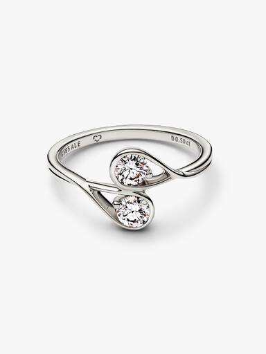 FINAL SALE - Pandora Infinite 14k White Gold Double Lab-grown Diamond Ring - Image 4
