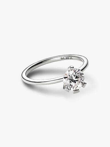 FINAL SALE - Pandora Nova 14k White Gold Lab-grown Diamond Ring - Image 3