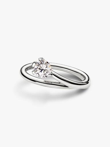 FINAL SALE - Pandora Nova 14k White Gold Lab-grown Diamond Asymmetric Ring - Image 3