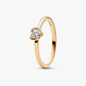Pandora Talisman 14k Gold Lab-grown Diamond Heart Ring