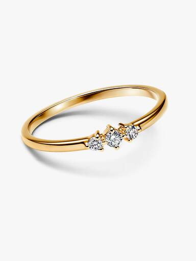Pandora Era 14k Gold Lab-grown Diamond Triple Stone Ring - Image 3