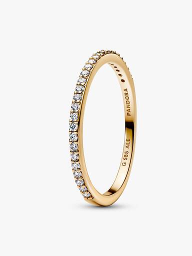 Pandora Era 14k Gold Lab-grown Diamond Half Eternity Pavé Band Ring - Image 2