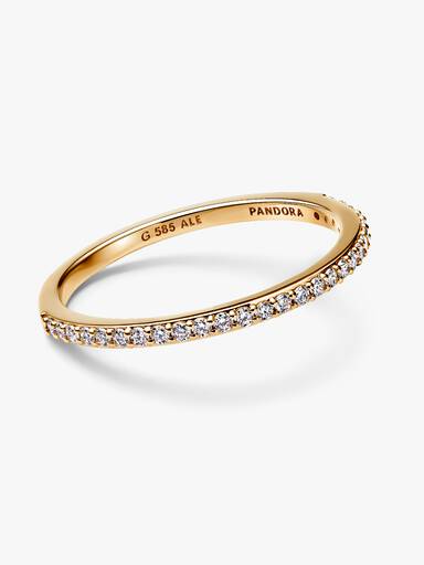 Pandora Era 14k Gold Lab-grown Diamond Half Eternity Pavé Band Ring - Image 3