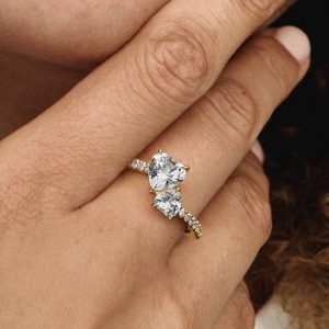 Double Heart Sparkling Ring