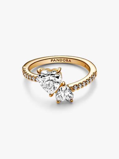 Double Heart Sparkling Ring - Image 5