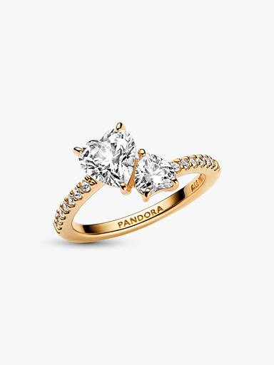 Double Heart Sparkling Ring - Image 4