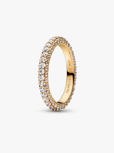 Pandora Timeless Pavé & Sparkling Wave Ring Set - Image 2
