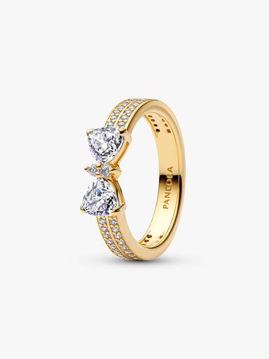 Sparkling Bow Double-row Ring - Image 2