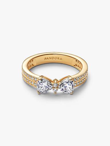 Sparkling Bow Double-row Ring - Image 4