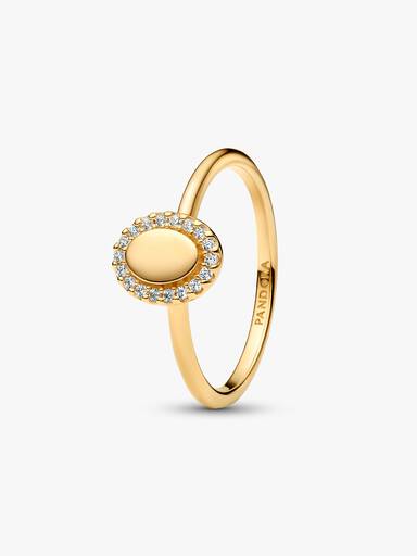 Engravable Oval Halo Ring - Image 2