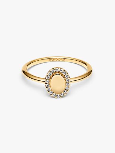 Engravable Oval Halo Ring - Image 6