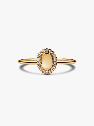 Engravable Oval Halo Ring - Image 7