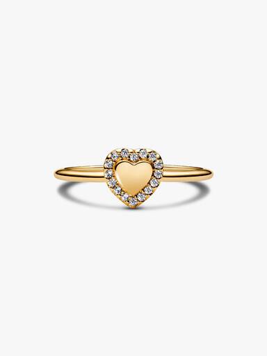 Engravable Heart Halo Ring - Image 6