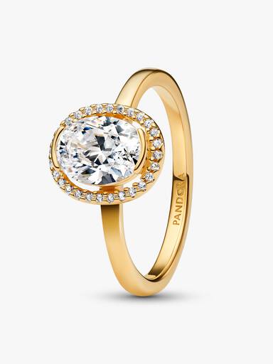 Oval Sparkling Halo Ring - Image 2