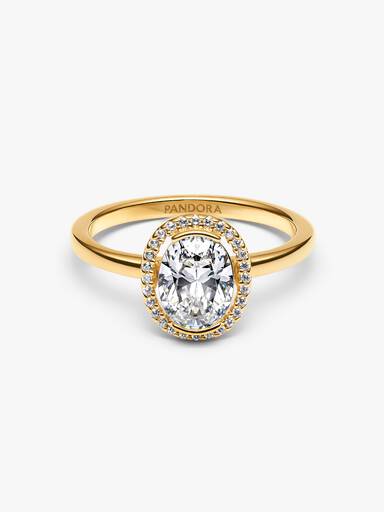 Oval Sparkling Halo Ring - Image 4