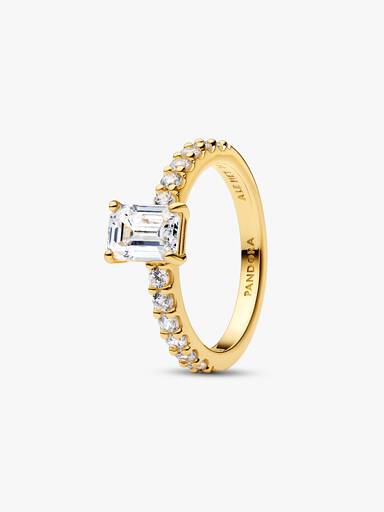 Rectangular Sparkling Halo Ring - Image 2