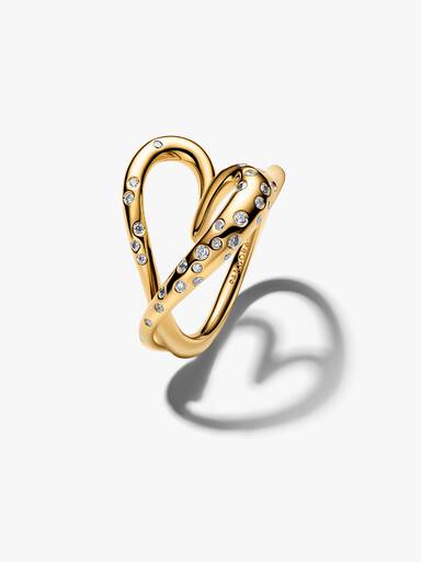 Organically Shaped Stone-Set Heart Ring - Image 2