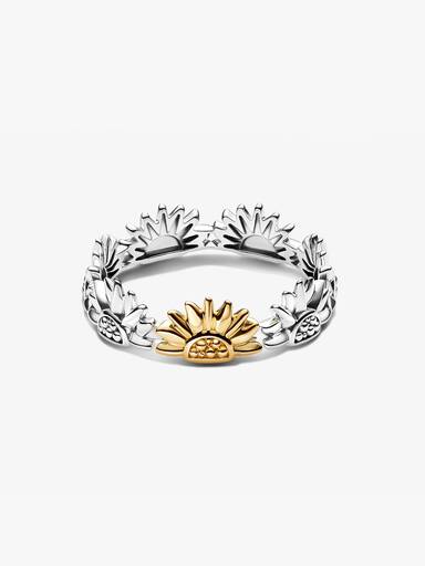 Sunflower Two-Tone Band Ring - Image 3