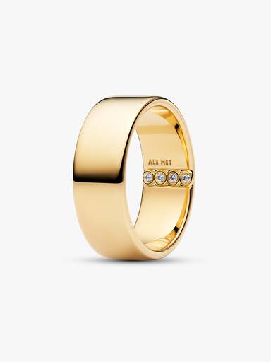 His & Hers Gold Secret Engraving Ring Set - Image 3