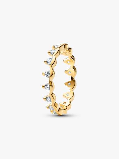 Two Tone Sparkling Regal Stacking Ring Duo - Image 3