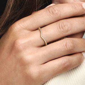 Sparkling Wishbone Ring