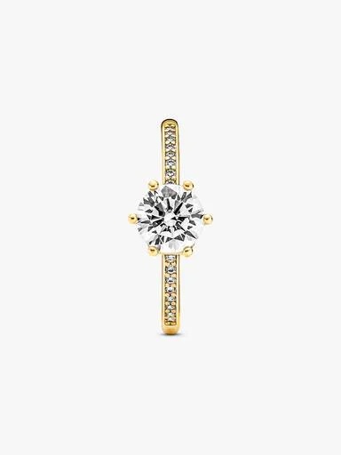 Clear Sparkling Crown Solitaire Ring - Image 3