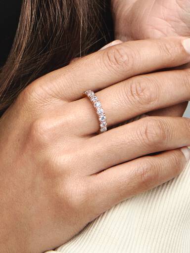 Sparkling Row Eternity Ring