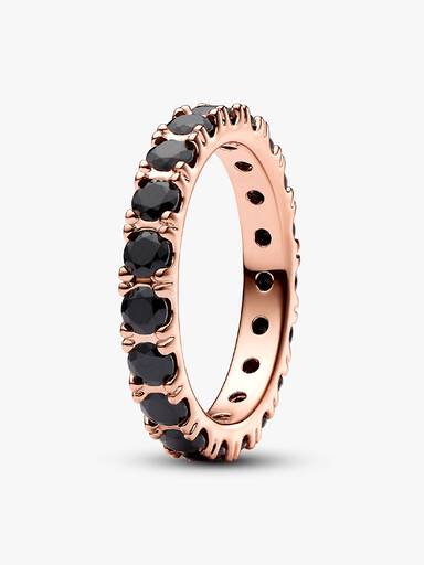 Black Sparkling Row Eternity Ring - Image 2