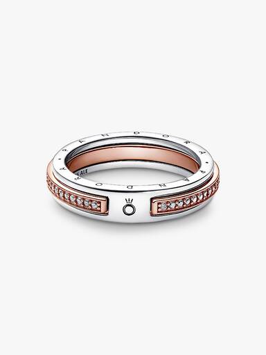 Pandora Signature Two-tone Logo & Pavé Ring - Image 2