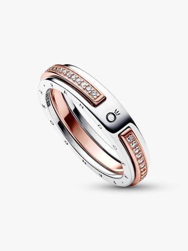 Pandora Signature Two-tone Logo & Pavé Ring - Image 3