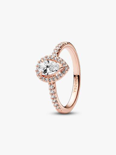 Sparkling Pear Halo Ring - Image 2