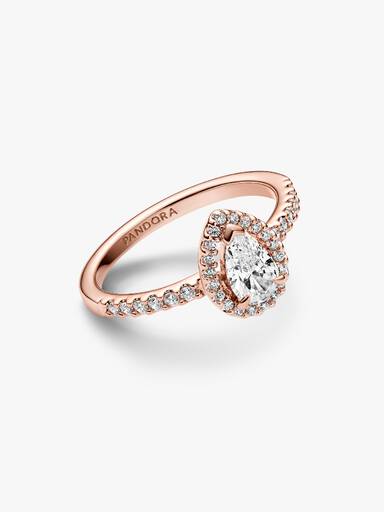 Sparkling Pear Halo Ring - Image 4