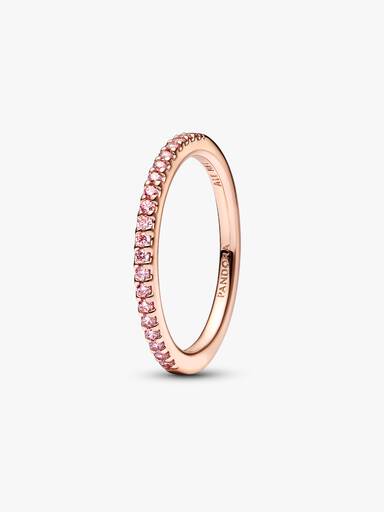 Pink Sparkling Elevated Heart Ring Set - Image 3
