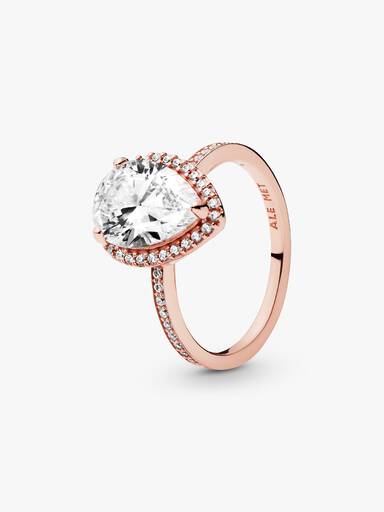 Sparkling Teardrop Halo Ring - Image 2