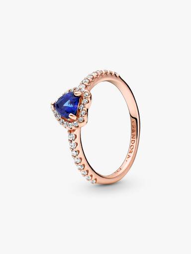 Sparkling Blue Elevated Heart Ring - Image 2