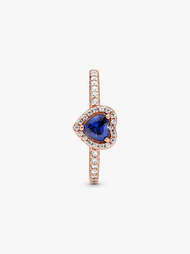 Sparkling Blue Elevated Heart Ring - Image 6