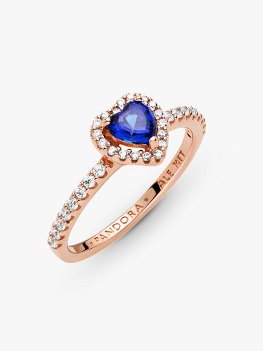 Sparkling Blue Elevated Heart Ring - Image 4
