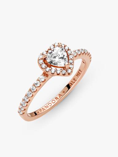 Sparkling Elevated Heart Ring - Image 5