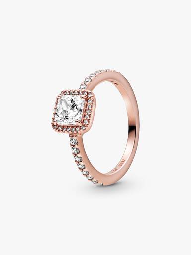 Square Sparkle Halo Ring - Image 2