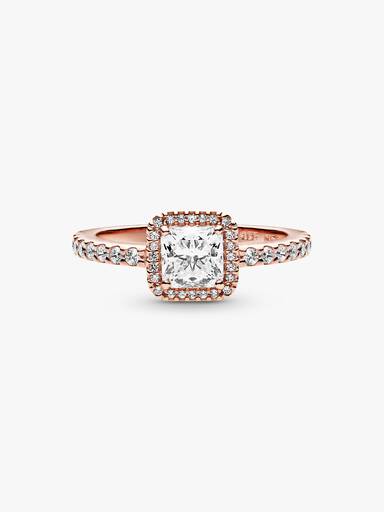 Square Sparkle Halo Ring - Image 5