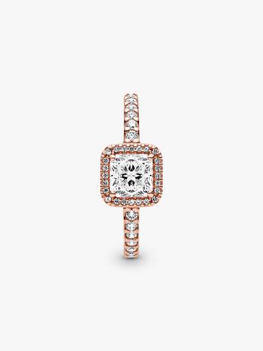 Square Sparkle Halo Ring - Image 6