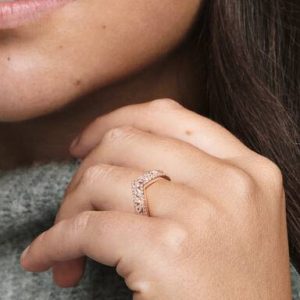 FINAL SALE - Sparkling Marquise Double Wishbone Ring