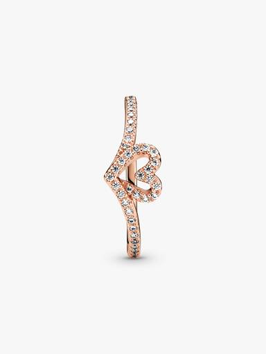Sparkling Wishbone Heart Ring - Image 5
