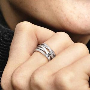 Sparkling & Polished Lines Ring