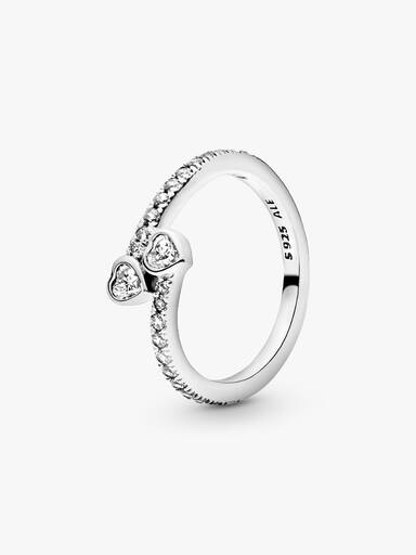 Two Sparkling Hearts Ring - Image 2