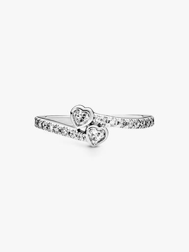 Two Sparkling Hearts Ring - Image 4