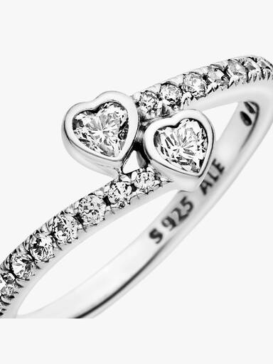 Two Sparkling Hearts Ring - Image 6