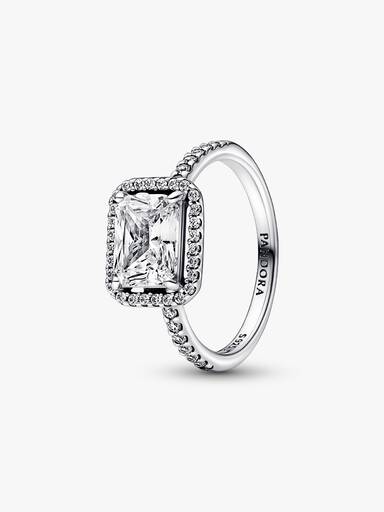 Rectangular Sparkling Halo Ring - Image 2