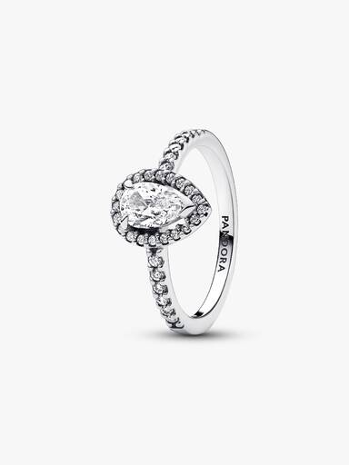 Sparkling Pear Halo Ring - Image 2